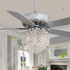 Ventilador de teto decorativo interno com candelabro de cristal de 52 polegadas com lâmpada