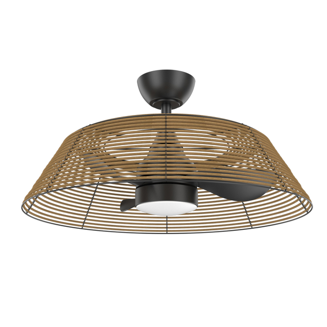 Ventilador de teto de 28 velocidades Boho Rattan 6 velocidades com luz