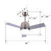 36 ventilador de teto conduzido de controle remoto de Dimmable da cor da polegada 3 para o quarto