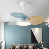 Ventilador de teto interno com cores macaron de 42 polegadas, decorativo, controle remoto inteligente, lâminas de madeira compensada, luz led, ventilador de teto