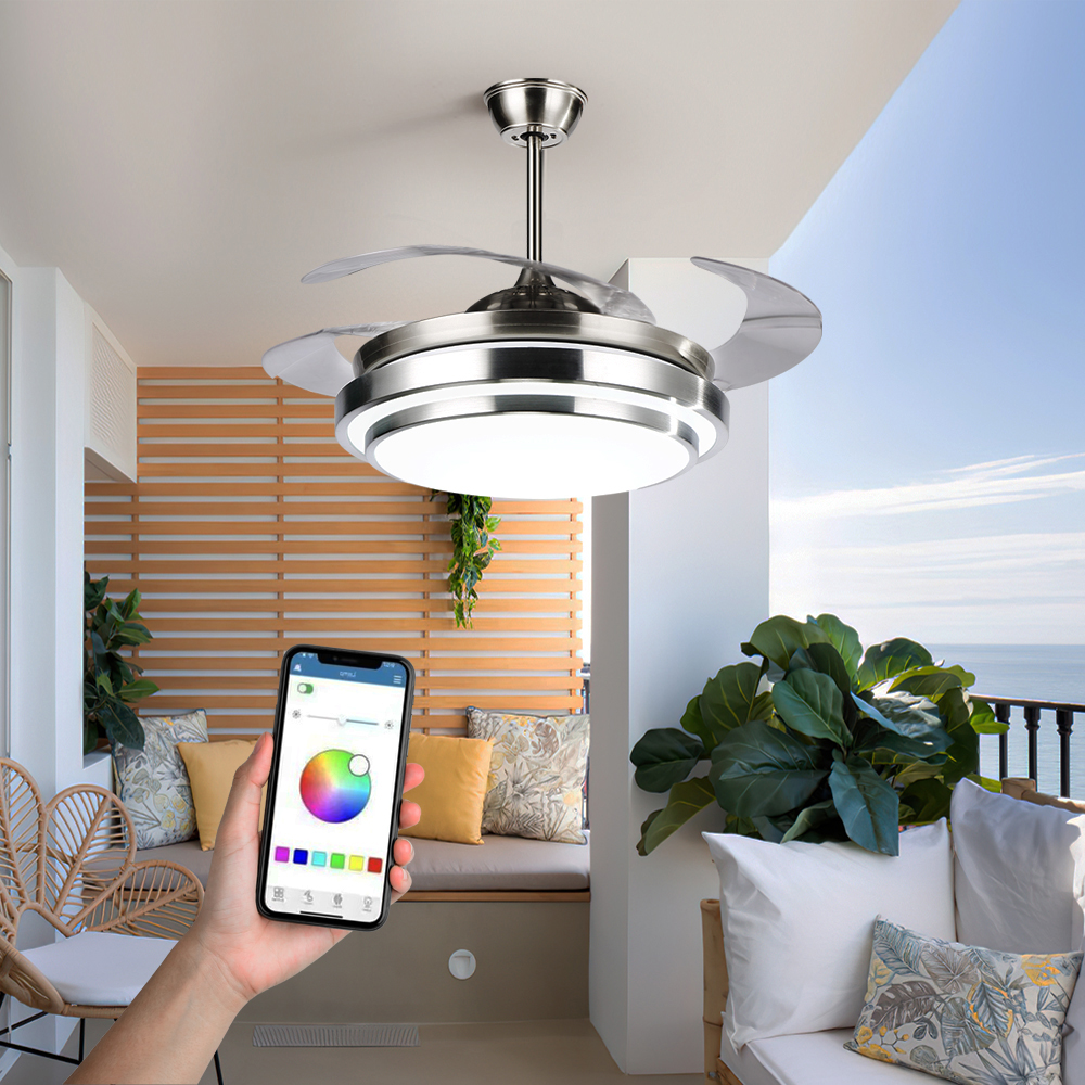 ventiladores de teto modernos com luzes e controle remoto