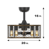 Ventilador de teto decorativo da gaiola reversível interna da sala de visitas com luz KBS-20K002A